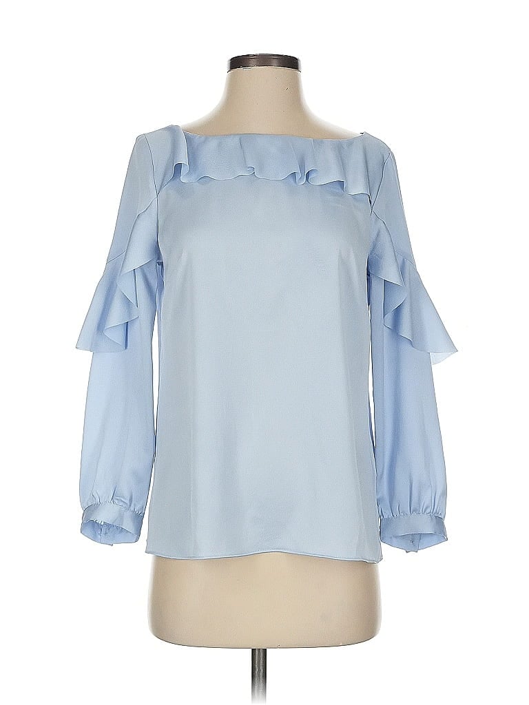 Pre-owned Banana Republic 3/4 Sleeve Blouse In Blue