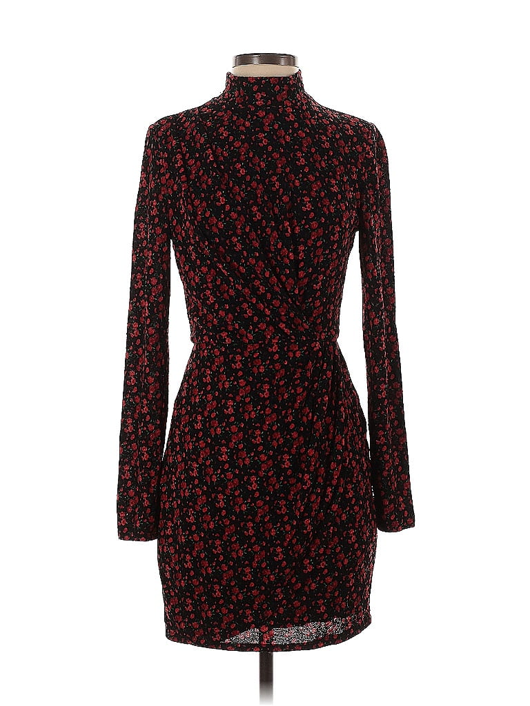 Black Halo Print Black Briar Floral Mini Dress Size 4 - photo 1