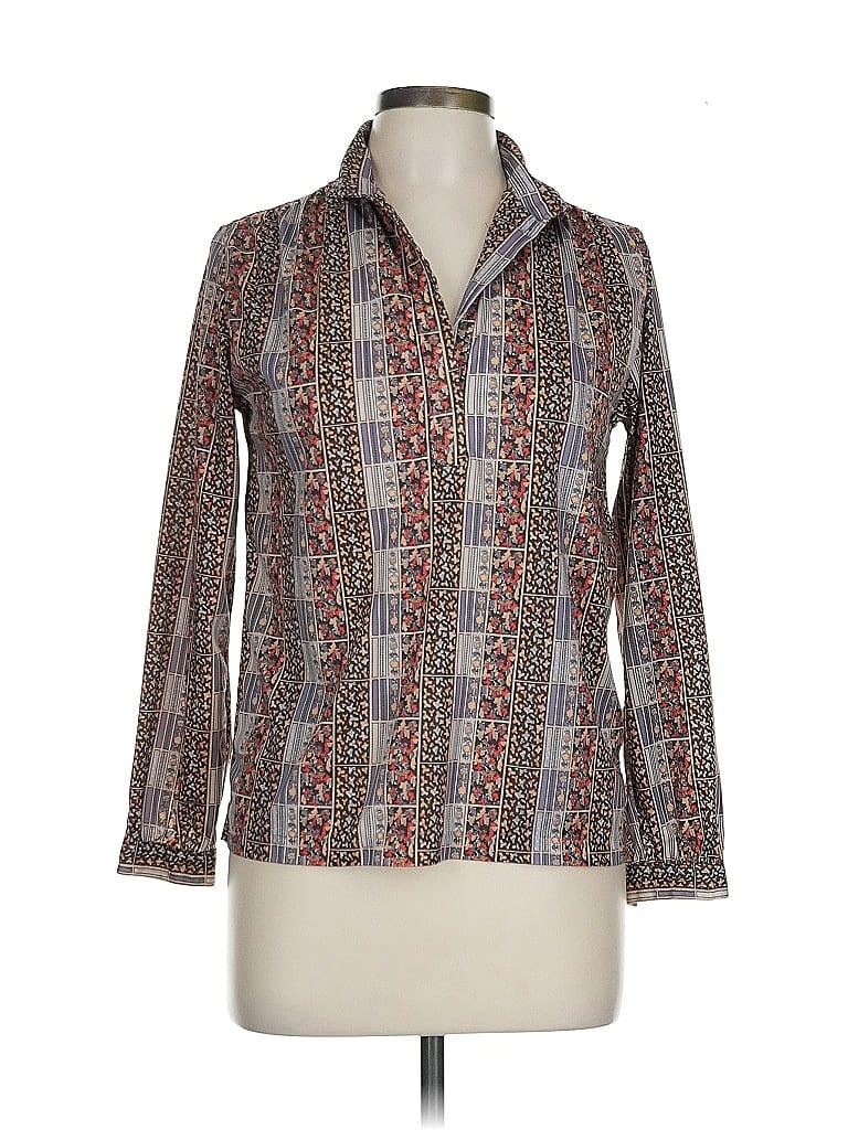 Pre-owned Assorted Brands Long Sleeve Blouse In Purple