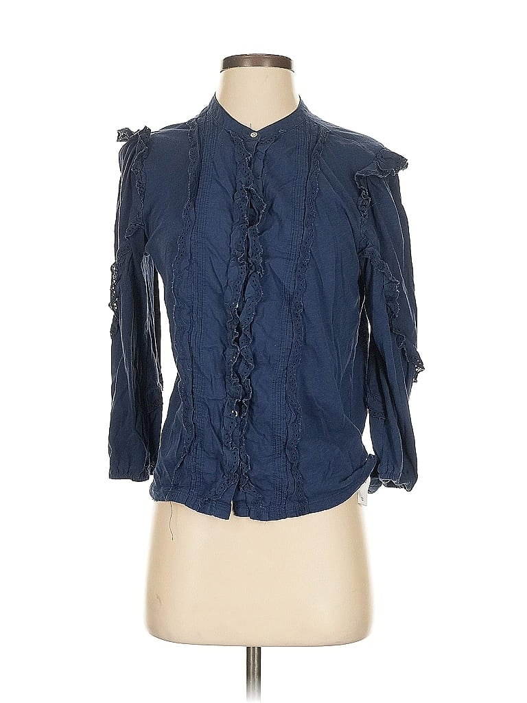 Pre-owned Lucky Brand 3/4 Sleeve Blouse In Blue