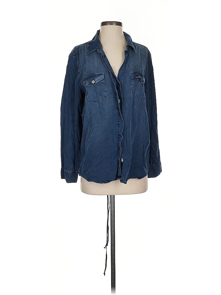 Pre-owned Vintage Havana Long Sleeve Button Down Shirt In Blue