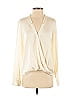 Halston Heritage Ivory Long Sleeve Silk Top Size 4 - photo 1