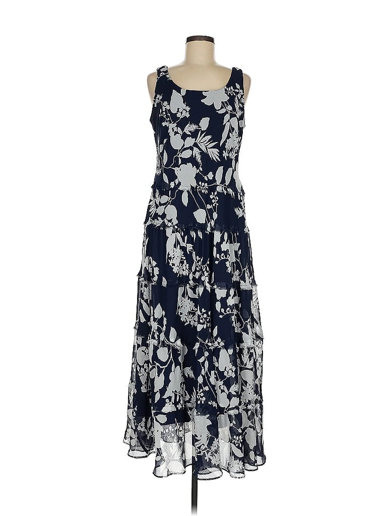 Jones Studio Floral Blue Casual Dress Size 8 - photo 1