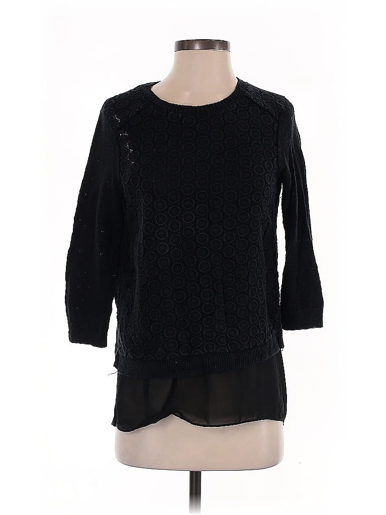Pre-owned Lucky Brand Pullover Sweater In Black