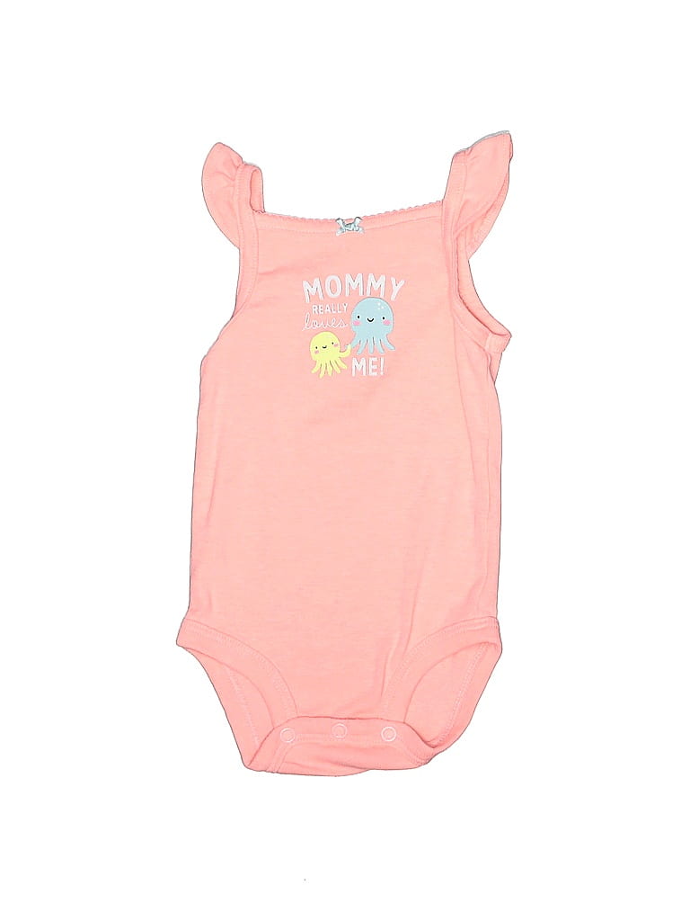 Pre-owned Carter's Babies' Short Sleeve Onesie In Pink