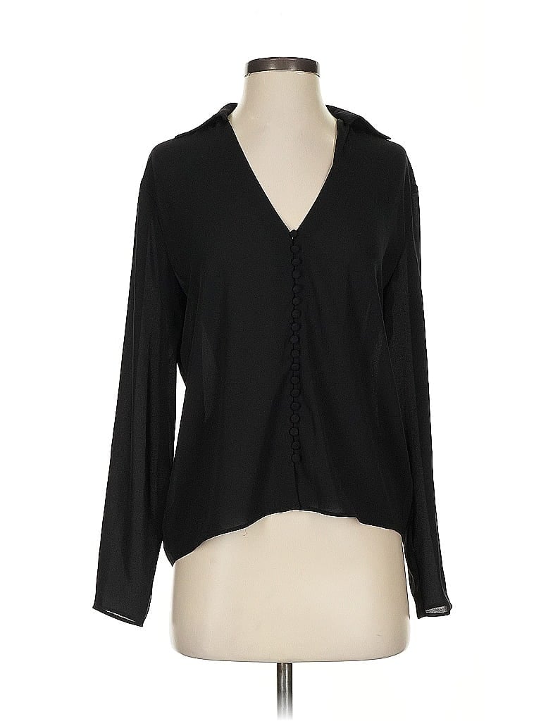 Pre-owned Alexia Admor Long Sleeve Blouse In Black