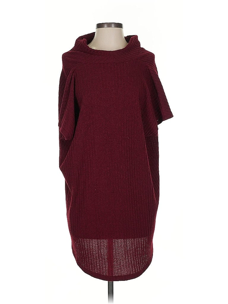 Pre-owned Silence And Noise Poncho In Burgundy