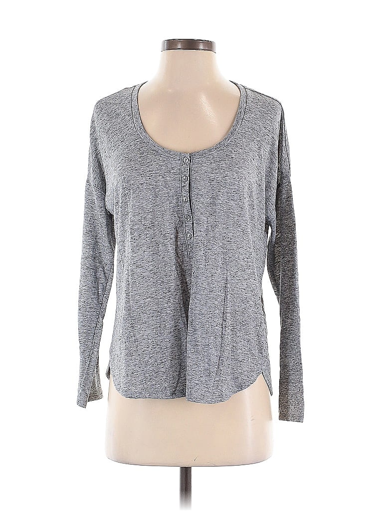 Click to view more detailed imagery on our partner's website Pre-owned Victoria's Secret Long Sleeve Henley Shirt In Gray