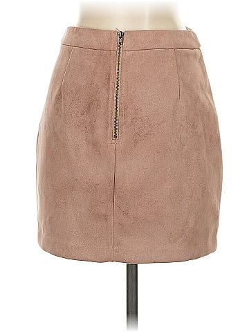 Mustard Seed Faux Leather Skirt (view 2)