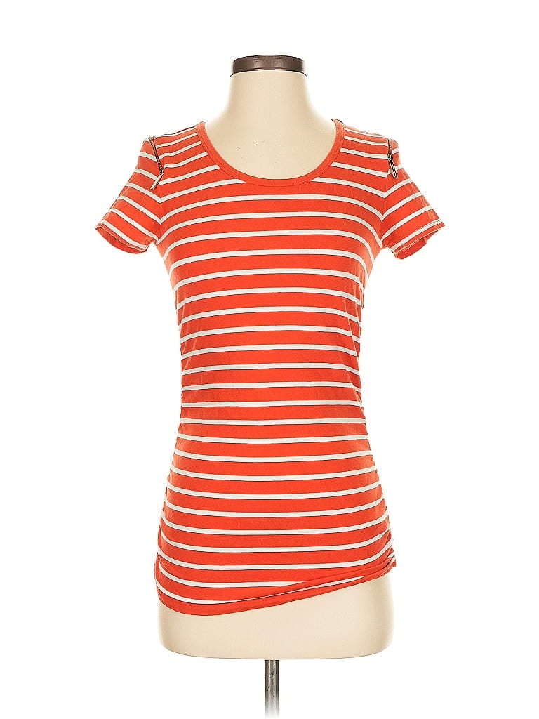 Pre-owned Michael Michael Kors Short Sleeve Top Orange Scoop Neck Tops