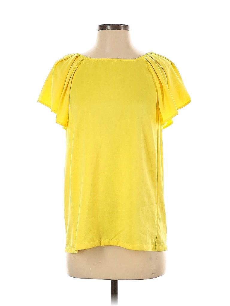 Paraella 100% Polyester Yellow Short Sleeve Top Size S - photo 1