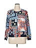 New York & Company 100% Polyester Print Blue Jacket Size XL - photo 1