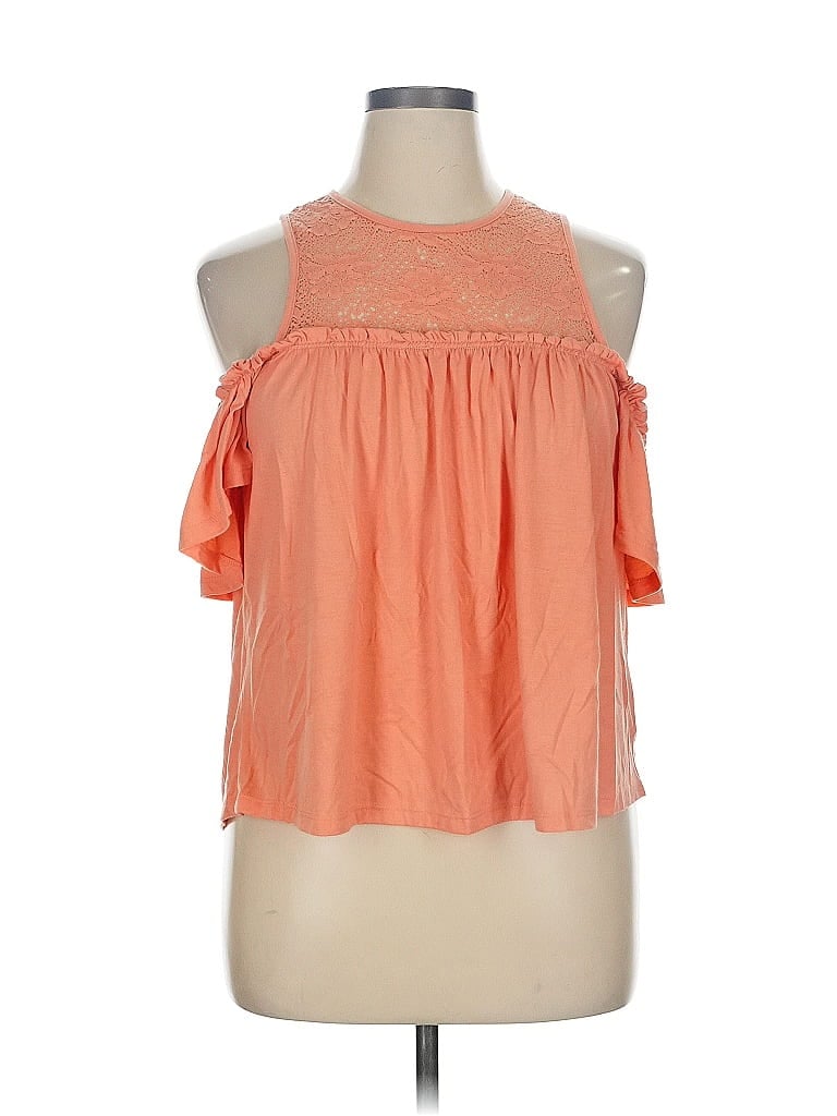 Hint of Mint Orange Sleeveless Blouse Size XL - photo 1