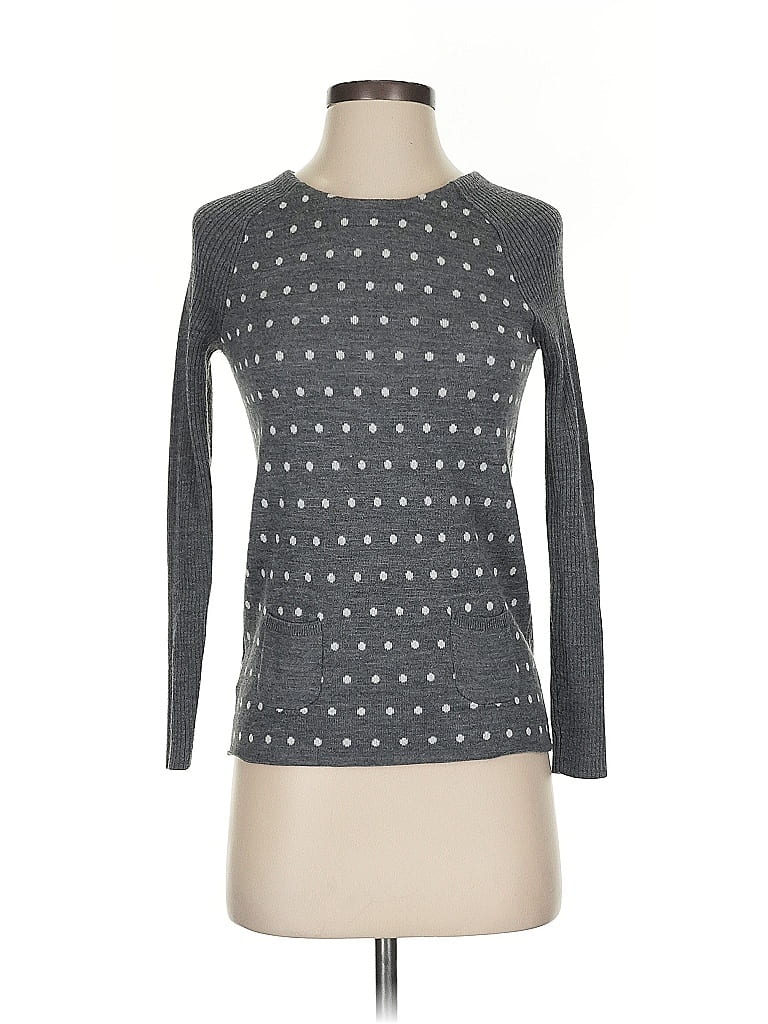 Ann Taylor Loft Polka Dots Gray Pullover Sweater Size S Petite Off Thredup