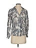 Lavender Brown 100% Rayon Silver Long Sleeve Blouse Size XS - photo 1