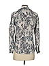 Lavender Brown 100% Rayon Silver Long Sleeve Blouse Size XS - photo 2