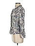 Lavender Brown 100% Rayon Silver Long Sleeve Blouse Size XS - photo 5