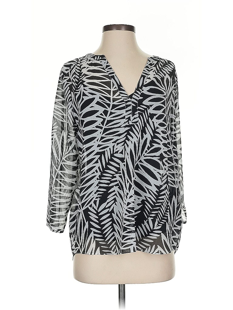 Pre-owned Nydj 3/4 Sleeve Blouse In Silver