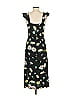 Ann Taylor LOFT 100% Viscose Floral Black Casual Dress Size 4 - photo 2