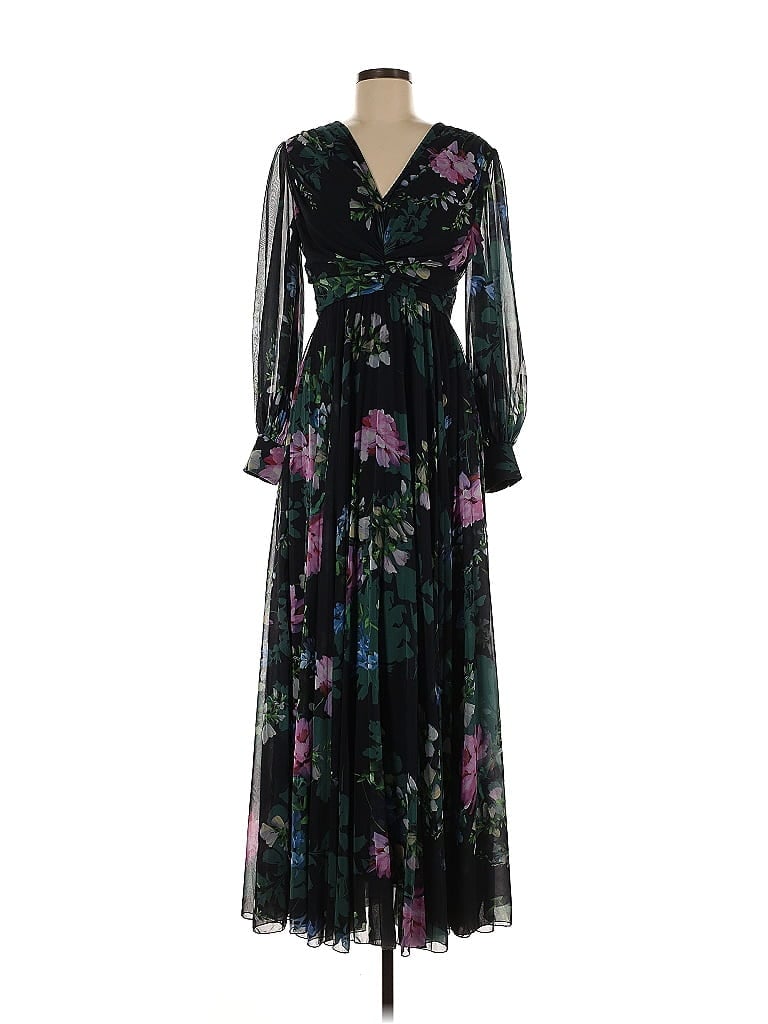 Badgley Mischka 100% Polyester Black Pleated Gown Size 6 - photo 1