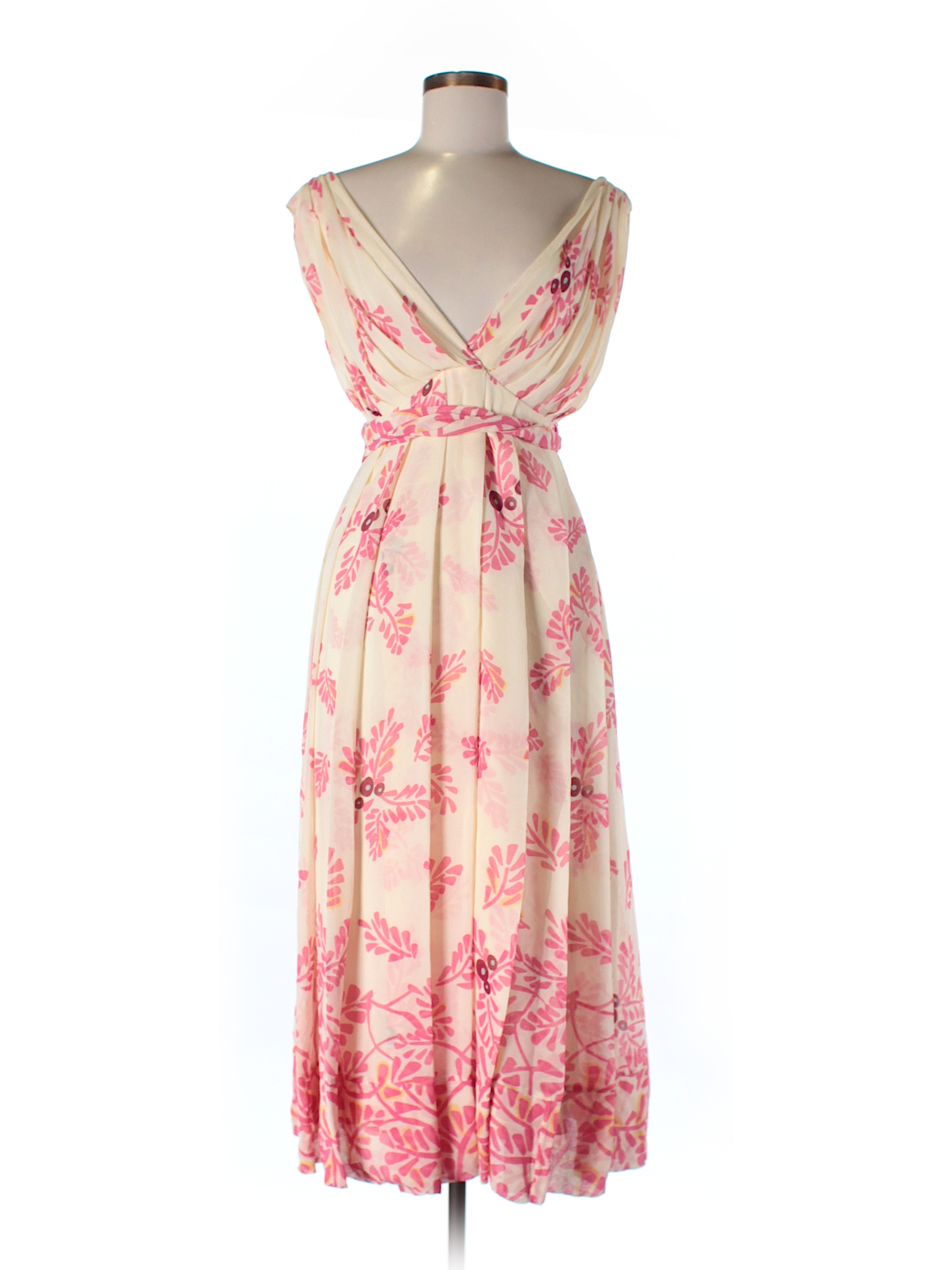 Temperley LONDON 100% Silk Floral Beige Casual Dress Size 6 - 78% off ...