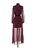 LDT 100% Polyester Paisley Burgundy Red Brooke Maxi Dress Size 0 - photo 2