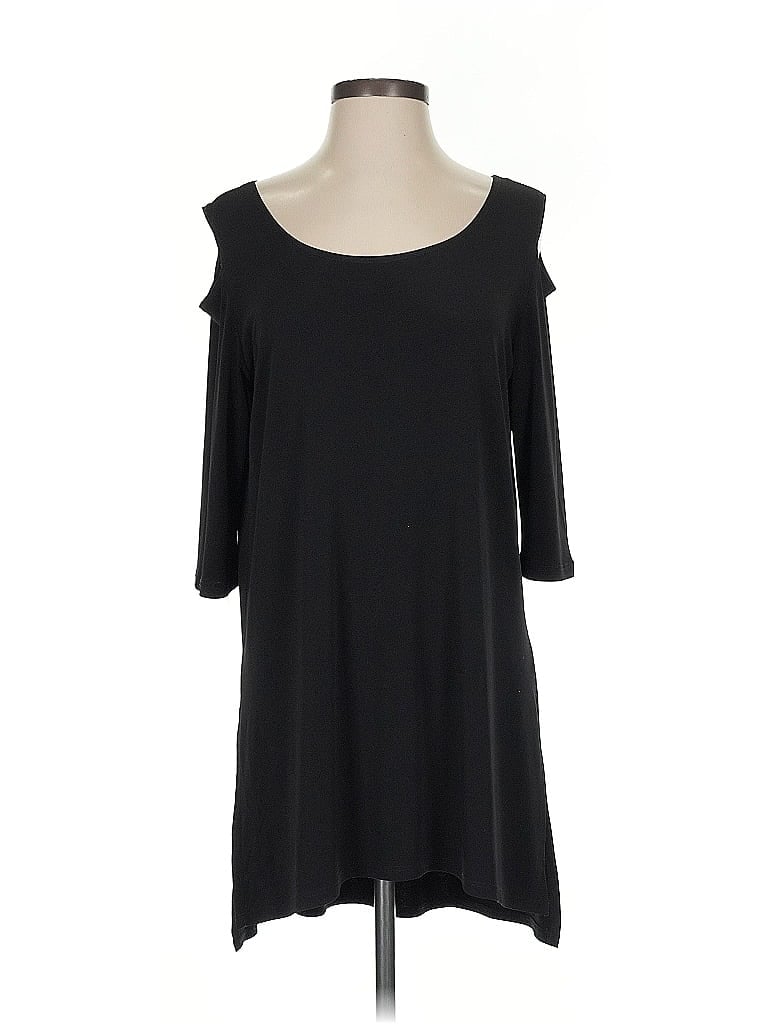 Pre-owned Clara Sun Woo 3/4 Sleeve Top Black Cold Shoulder Neckline Tops