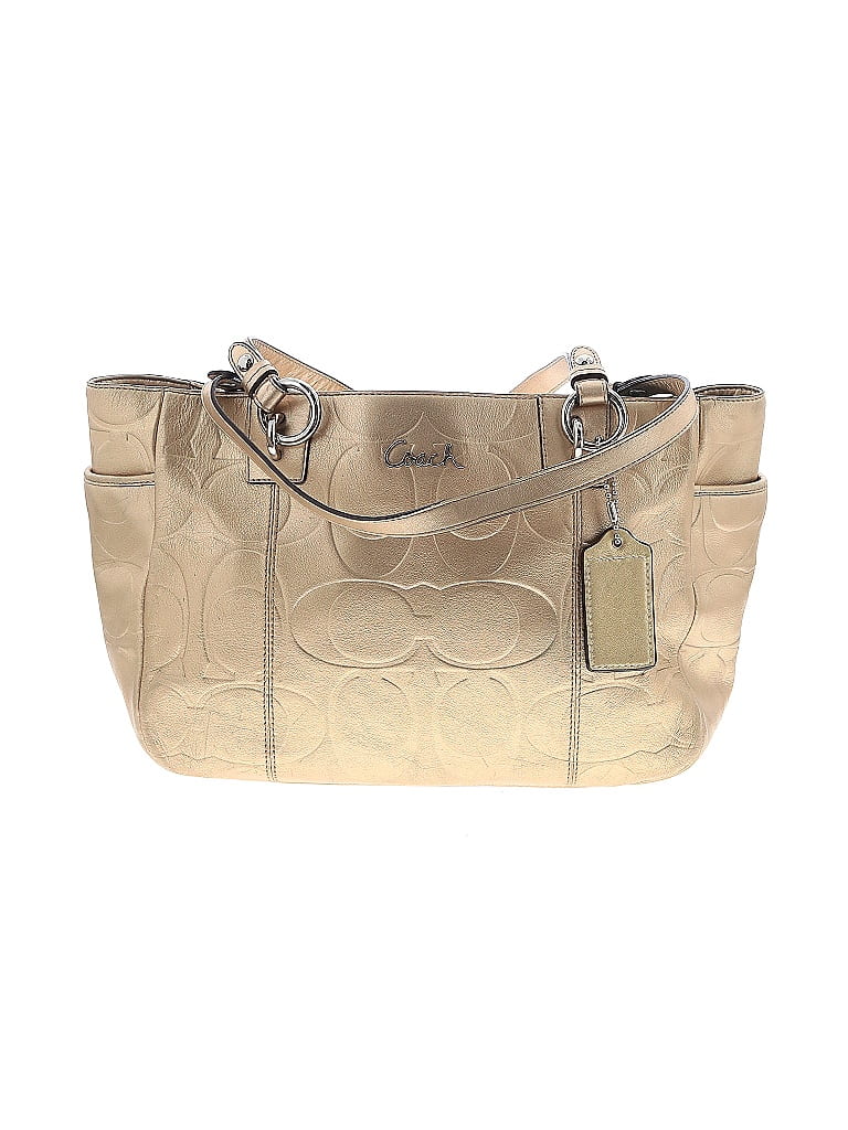 Coach Factory 100% Leather Metallic Gold Leather Tote One size - photo 1