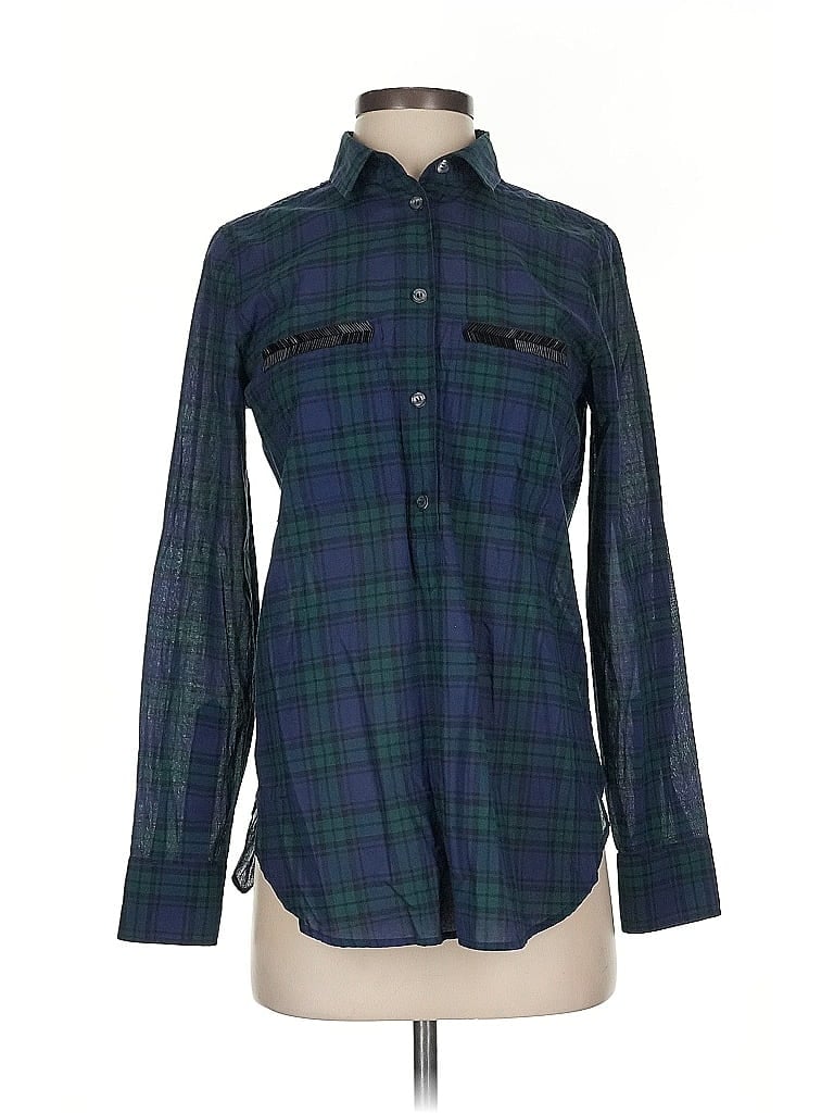 Pre-owned J.crew Factory Store Long Sleeve Button Down Shirt In Blue