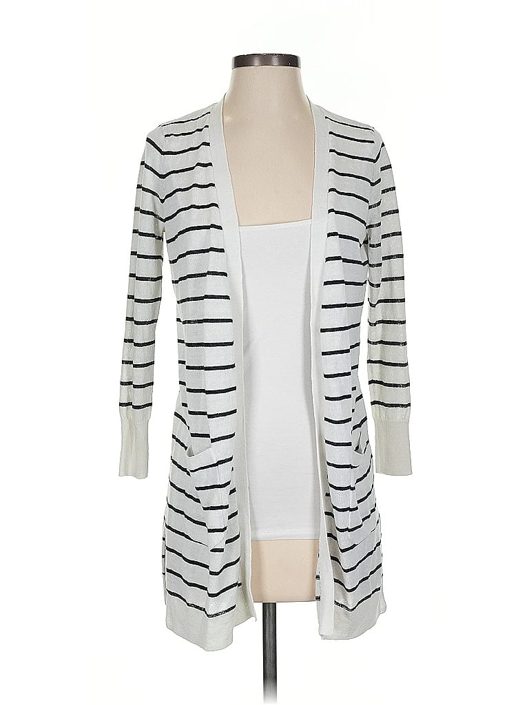 Pre-owned Halogen Cardigan Sweater In White