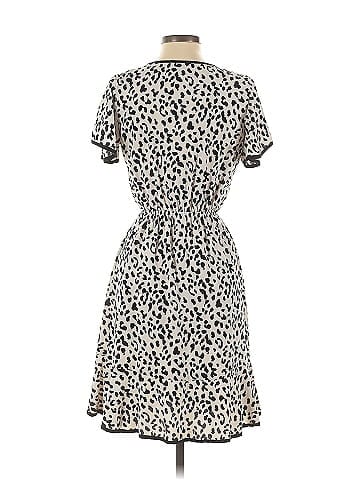 Slate & Willow Black Piping Faux Wrap Dress (view 2)