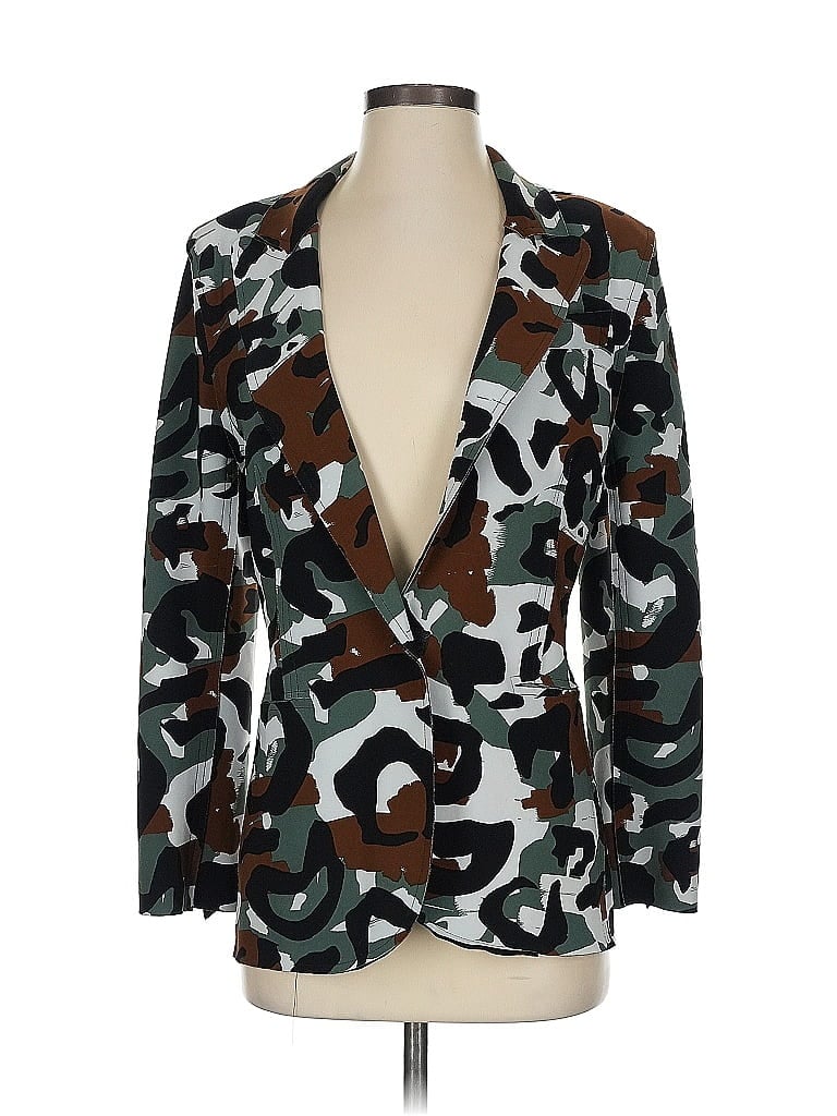 Norma Kamali Print Green Brown Blazer Size S - photo 1