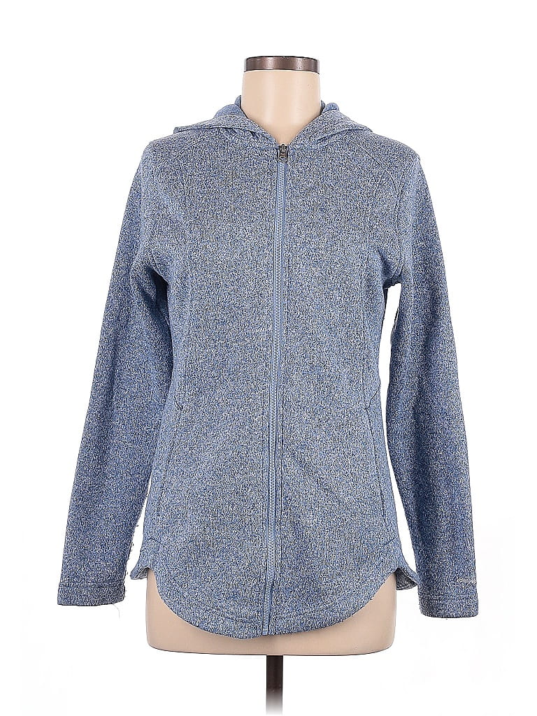 Sweat Polaire Femme Eddie Bauer Bleu Aztèque - Taille M, 1/4 Zip, Manches Raglan, Randonnée