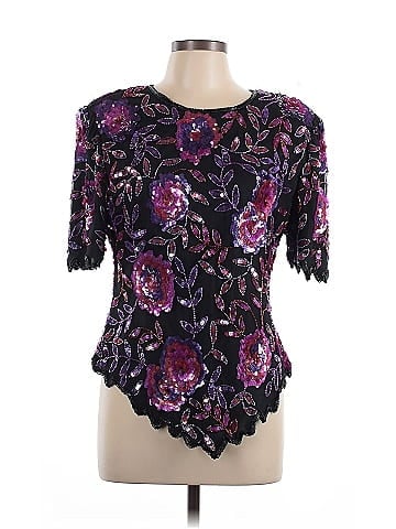 Laurence Kazar New York Short Sleeve Silk Top (view 1)