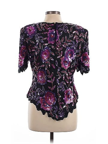 Laurence Kazar New York Short Sleeve Silk Top (view 2)