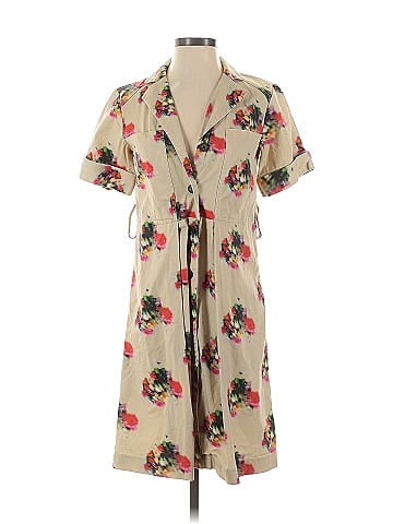 Adam Lippes Collective Tan Printed Cotton Shirtdress (view 1)