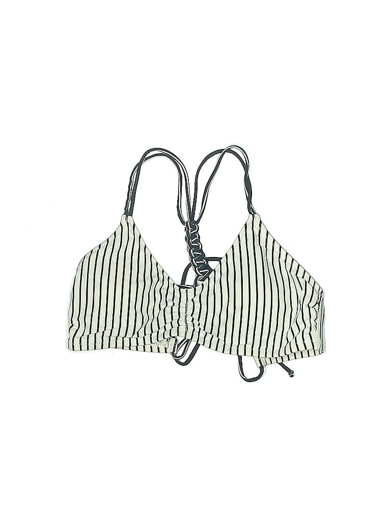 Click to view more detailed imagery on our partner's website Pre-owned Unbranded Swimsuit Top Blue Stripes Pattern Swimwear