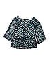 Mudd 100% Polyester Teal Long Sleeve Blouse Size 7 - 8 - photo 2