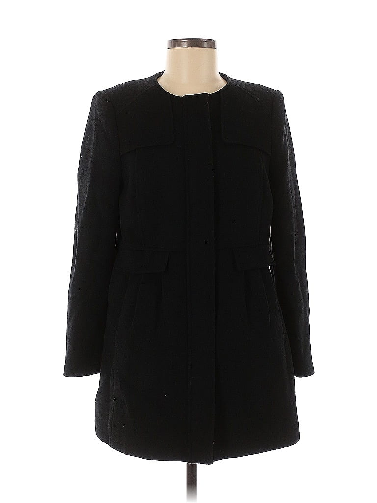 Pre-owned Ann Taylor Loft Wool Coat In Black