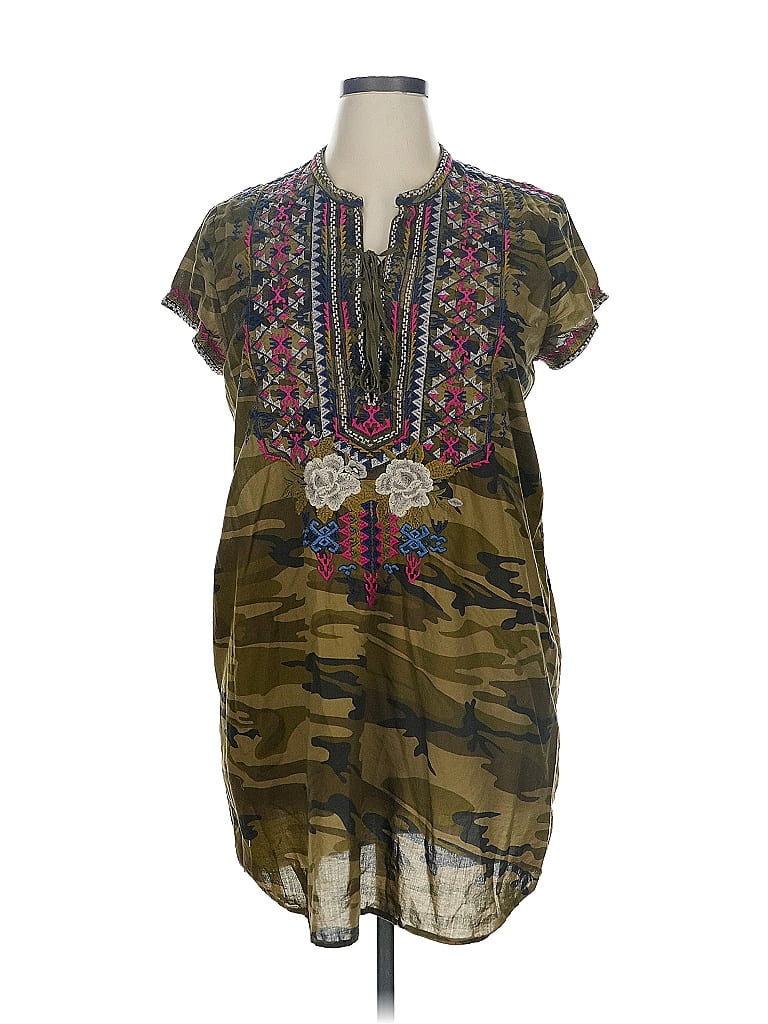 Johnny Was 100% Cotton Green Casual Dress Size XL - photo 1