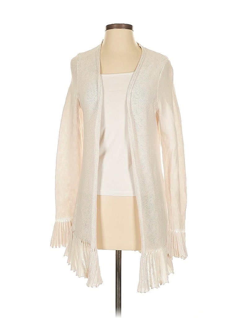 Click to view more detailed imagery on our partner's website Pre-owned Logo By Lori Goldstein Cardigan Sweater In White