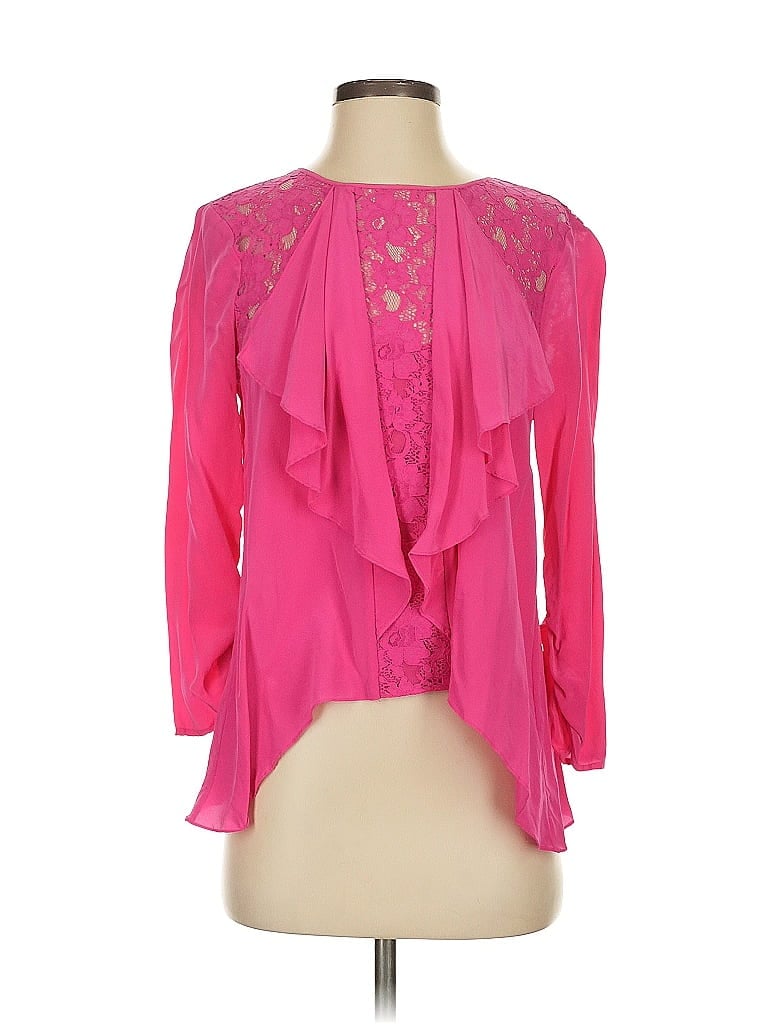 Click to view more detailed imagery on our partner's website Pre-owned Bcbgmaxazria 3/4 Sleeve Blouse In Pink
