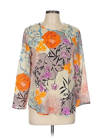 Les Copains 3/4 Sleeve Silk Top (view 1)