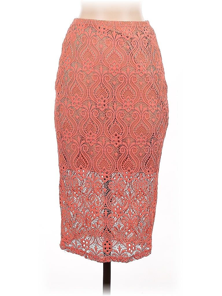 Pre-owned Bebe Formal Skirt In Orange