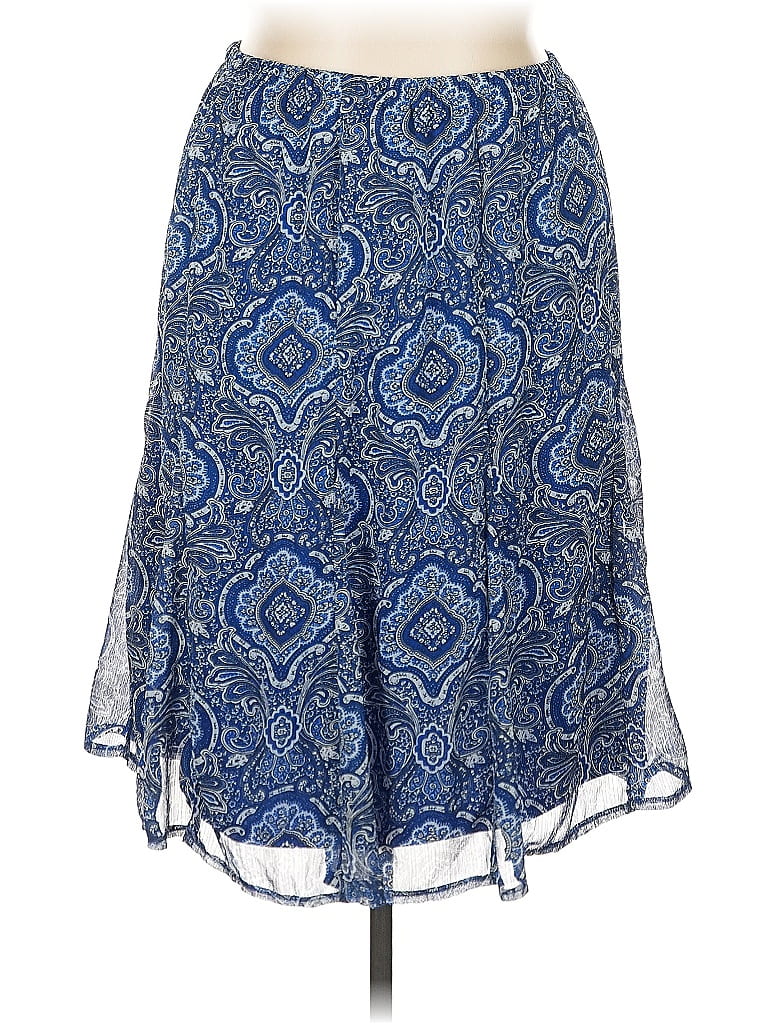 Kim Rogers Paisley Blue Casual Skirt Size XL 47 off ThredUp