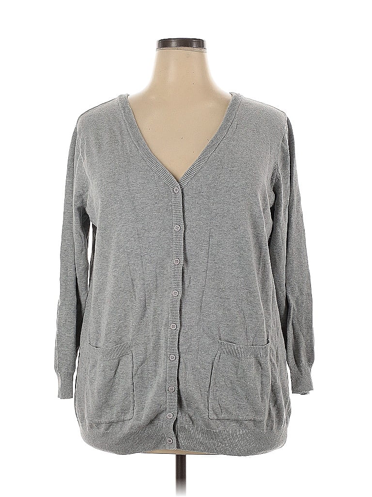 Ellos 100% Cotton Gray Cardigan Size 18 - photo 1