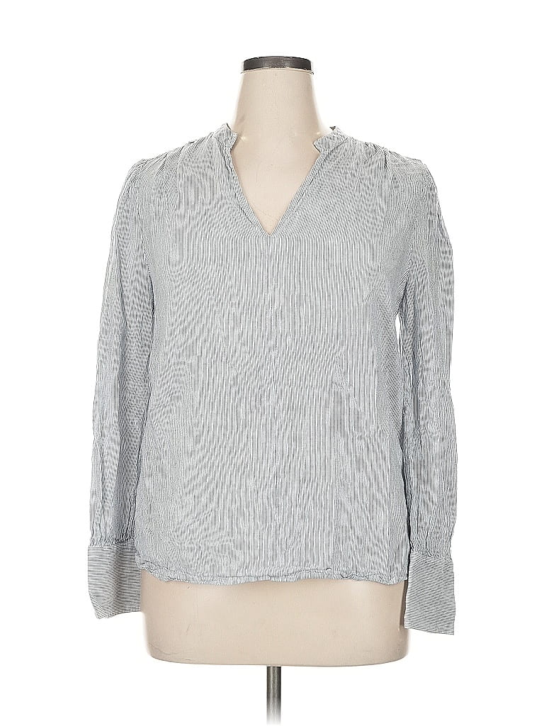 Pre-owned Treasure & Bond Long Sleeve Blouse In Gray