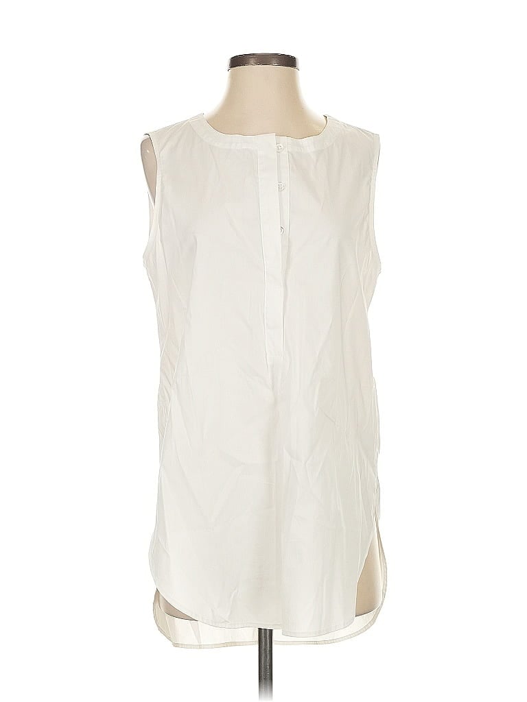 Pre-owned Athleta Sleeveless Blouse In White