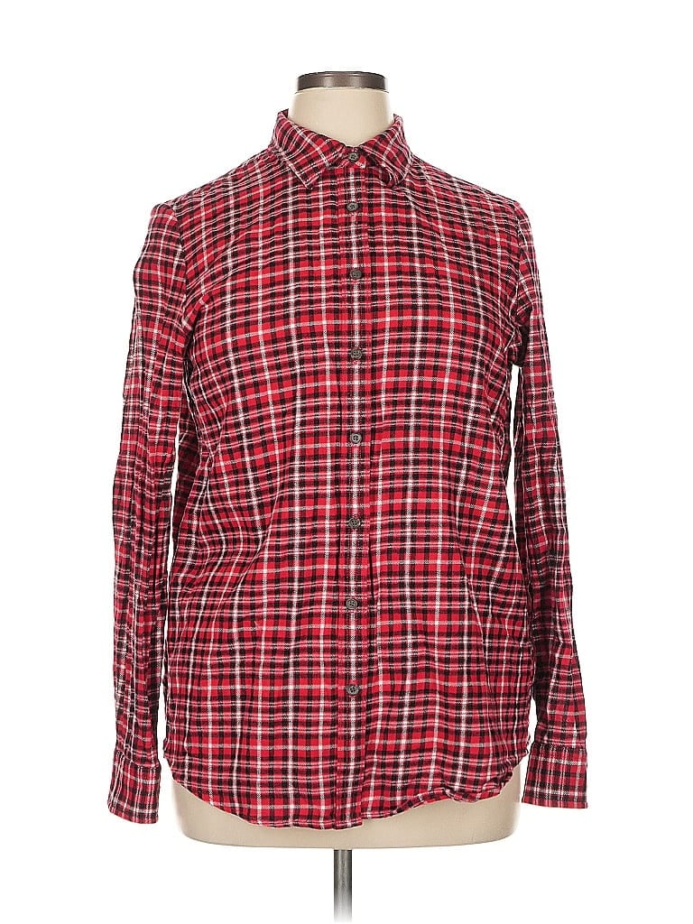 Click to view more detailed imagery on our partner's website Pre-owned Lands' End Long Sleeve Button Down Shirt In Red
