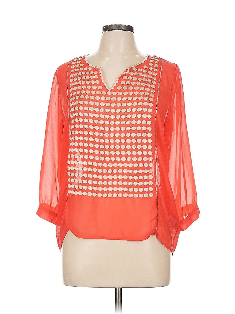 Pre-owned Collective Concepts 3/4 Sleeve Blouse In Orange